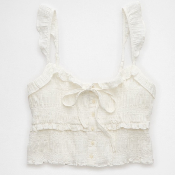 American Eagle Outfitters Tops - American Eagle Smocked Ruffle Tank Top